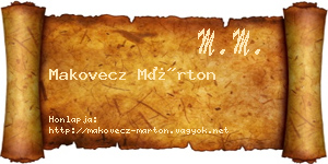 Makovecz Márton névjegykártya