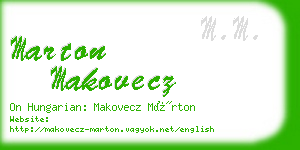 marton makovecz business card